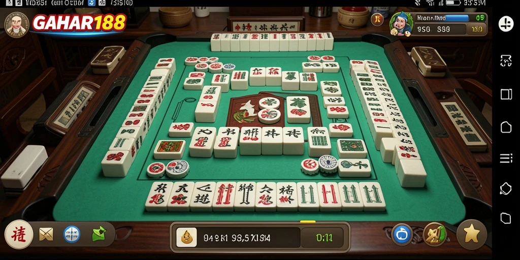 Tampilan gameplay Mahjong yang menantang dan menarik di GAHAR188.