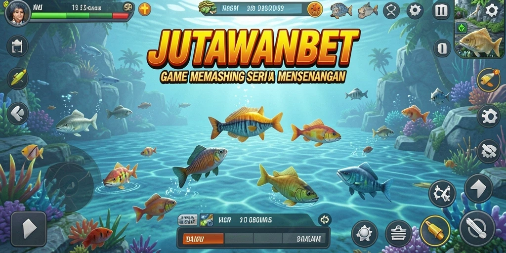 Screenshot gameplay JUTAWANBET menunjukkan aksi memancing yang seru dan realistis.
