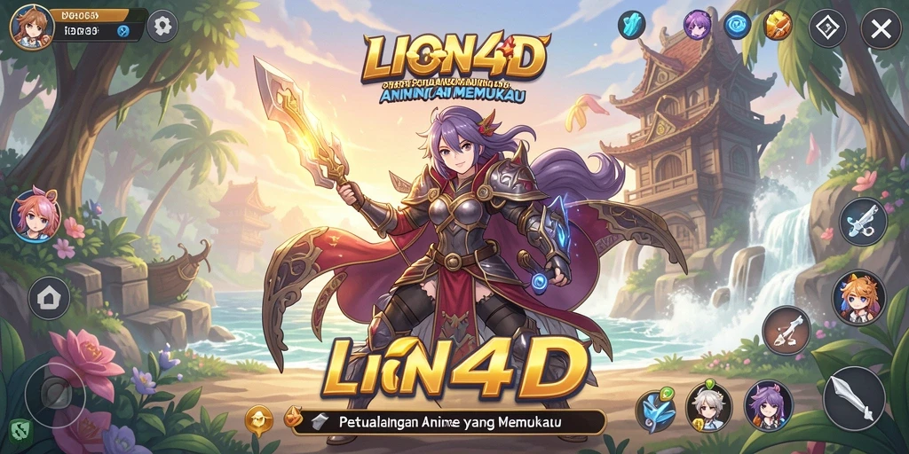 Gameplay LION4D yang penuh aksi dan karakter anime menarik.