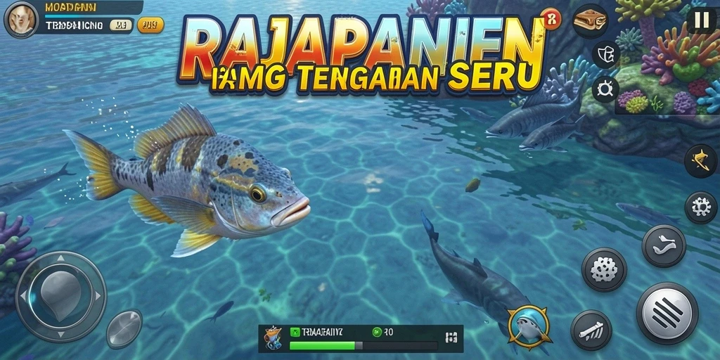 Tampilan gameplay seru dalam RAJAPANEN yang penuh aksi menembak ikan.