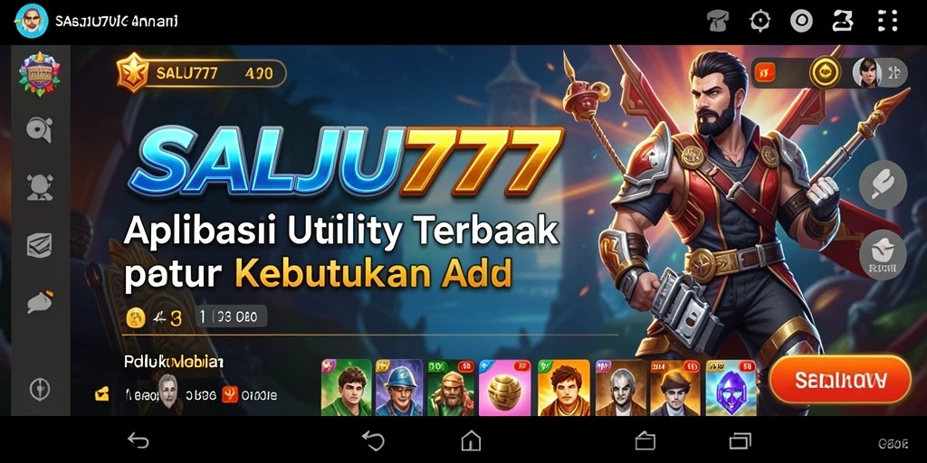 Tampilan antarmuka utama SALJU777 yang memudahkan navigasi aplikasi Utility.