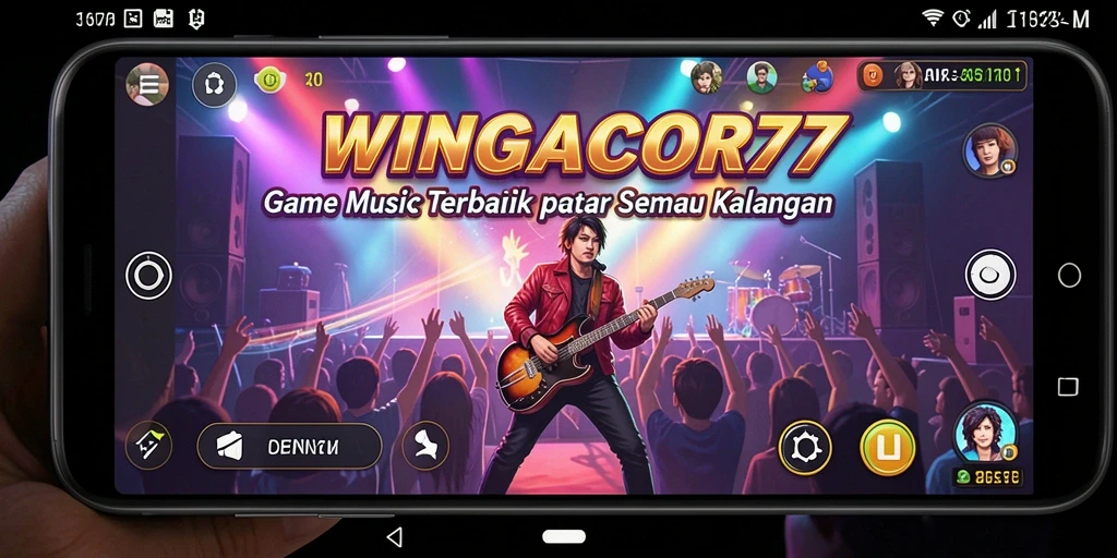 Tampilan gameplay seru dalam WINGACOR77 dengan berbagai lagu hits.